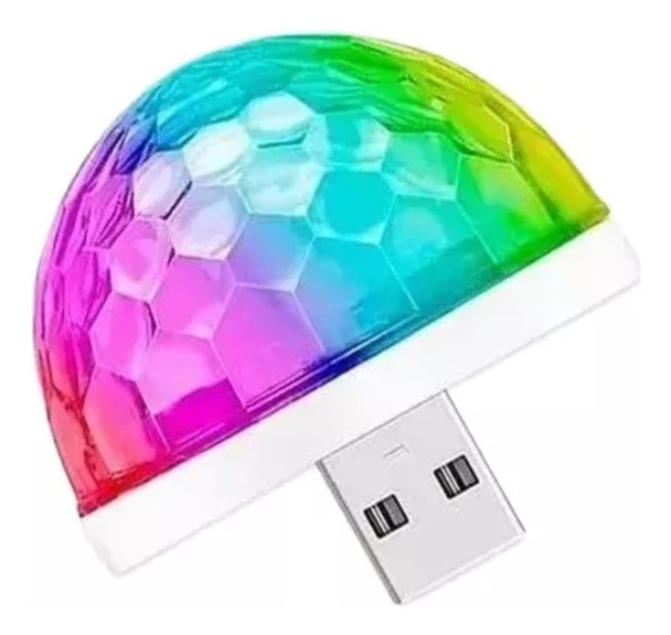 Mini Bola Audioritmica Led Esfera Disco Usb Para Auto 0