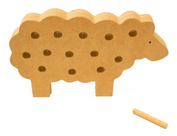 Enhebrador De Lana Oveja  Jugar Aprender Madera Fibrofacil 0