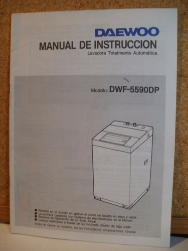 Manual Lavarropa Daewoo Dwf5590dp Español Zona Caballito 0