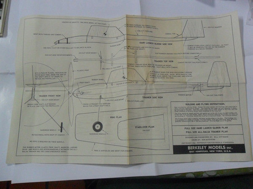 Berkeley Models Avion Plano 1954 Fuselaje Mc Govern Effinger 0