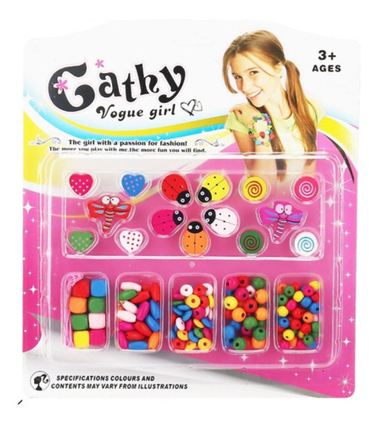 Kit Cuentas Para Niñas Armar Collares De Madera 0