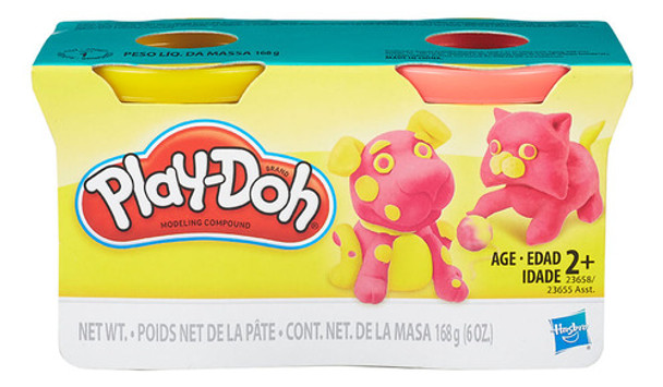 Hasbro Masa 84gr Pack X2 Amarillo Y Rosa 0