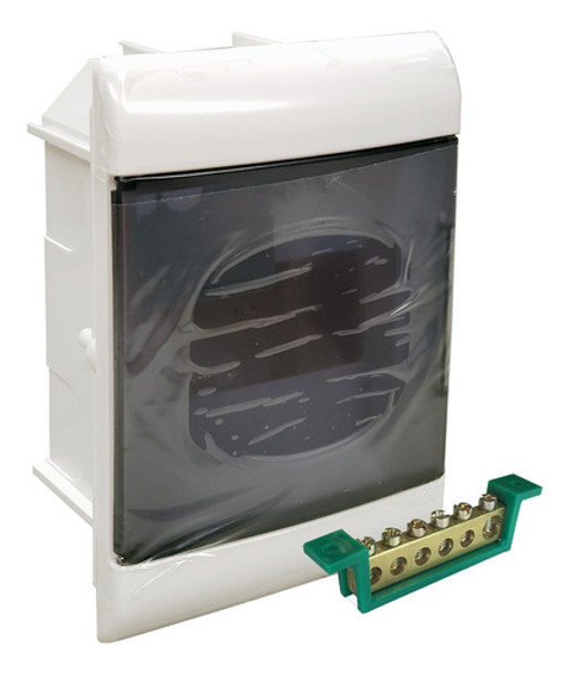 Caja Embutir Tapa Transp. 5p + Barra Tierra Steck | Symnet 0