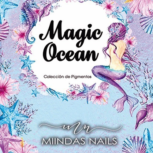 Set Pigmentos Magic Ocean Nail Art Semi Esculpida Maquillaje 0