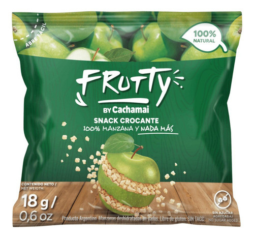 Pack X 12 Snack Manzana Verde Deshidratada Frutty 18g X 10u 0
