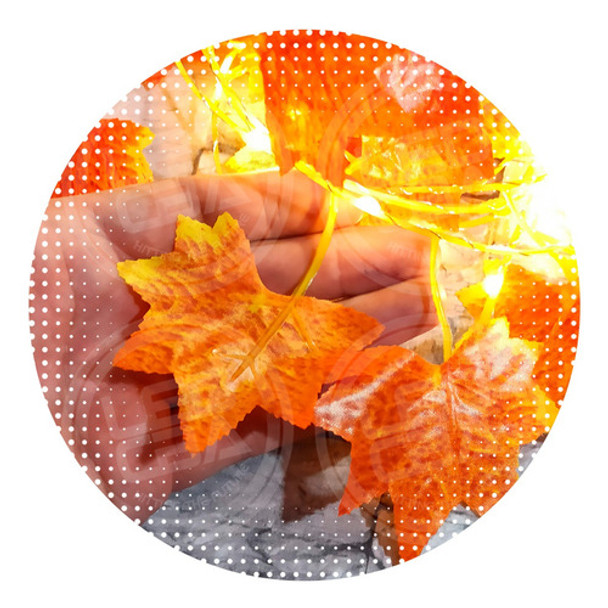 Guirnalda Led Enredadera Artificial 6 Mts Arce Otoño Enchufe 0