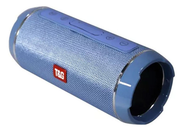 Parlante Portátil Bluetooth Tg116 Cilindro Simil Flip Azul 0