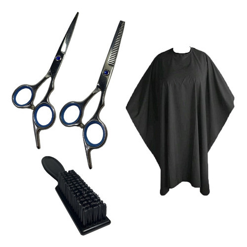 Kit Barberia Capa + Tijeras Profesionales + Capillo Barba 0