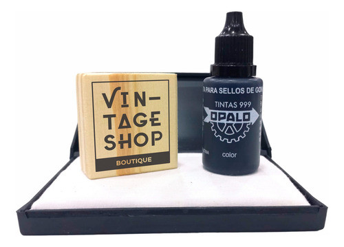 Sello Personalizado De Madera 4x4 + Almohadilla + Tinta 0