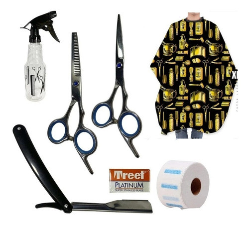 Combo Barbero Peluquero Tijeras + Navaja + Filos + Etc 0