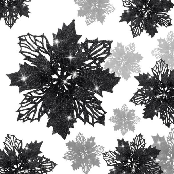 Willbond 36 Flores De Pascua Con Purpurina Para Navidad, Ado 0