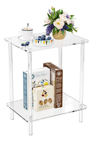 Ksacry Pequeña Mesa Auxiliar Acrílica Para Espacios Pequeños 0