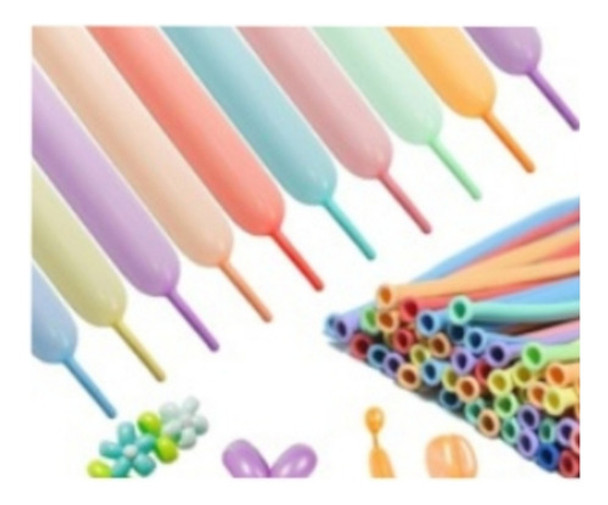 Globos 260t Surtidos X10u  Pastel Tuky Cotillon Globologia 0