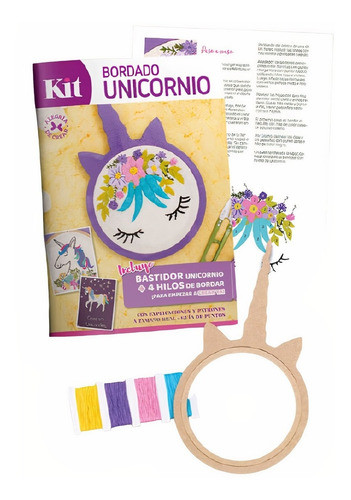 Kit Bordado Unicornios + Materiales - Arcadia Ediciones 0