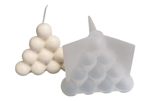 Molde De Silicona Para Vela Piramide Burbuja 0