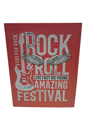 Cuaderno A4 Premium 3 Anillos + Repuesto 120h Rock & Roll 0