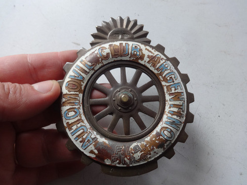 Insignia Aca Auto Automovil Club Antiguo Metal Original 0