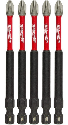 5 Puntas Milwaukee Phillips Ph2 Largo 88.9mm Atornillador 0