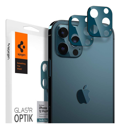 Protector Lente Camara Spigen Para iPhone 12 Pro Max X2 Azul 0