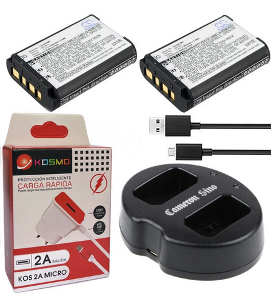 Cargador Doble + 2 Baterías Tipo Sony Np-bx1 + Fuente Kosmo 0