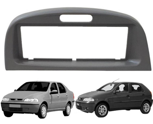 Frente Marco Adaptador Estereo Fiat Palio Siena Gris 1 Din 0