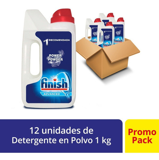 Combo Finish Detergente Polvo Lavavajillas Automatico 1k X12 0