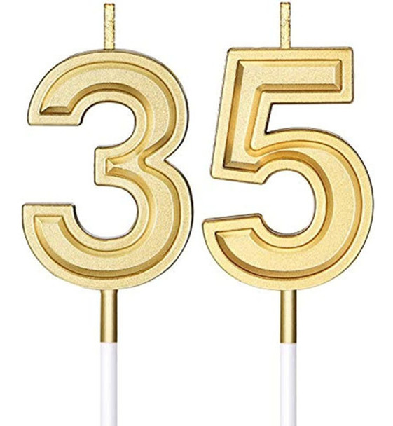 Velas De Cumpleaños Número 35 Velas Con Números Para Pastele 0