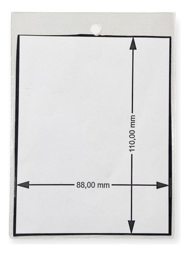100 Bolsillos 94x125 Pvc Portacredencial Con Perforación 0