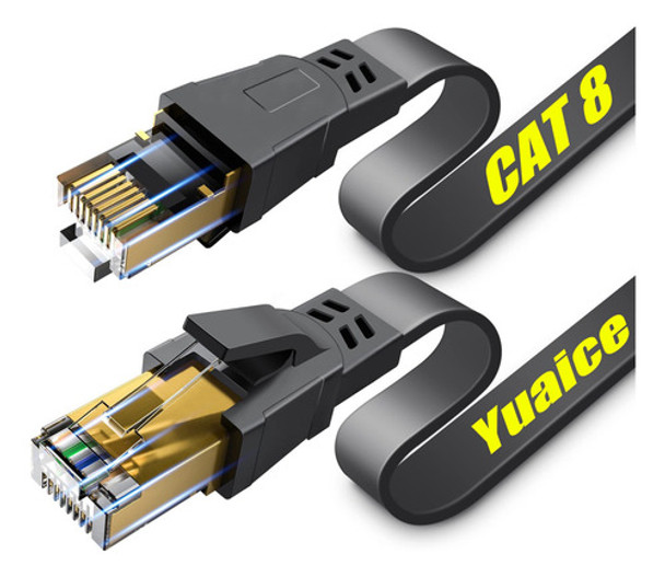 Cable Ethernet Cat 8, Cable De Red De Internet Plano De Alta 0