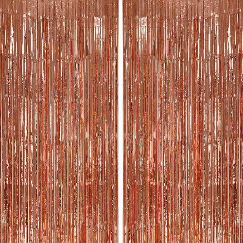 Telón De Fondo Con Flecos Decockrat Rosegold Shiny Tinsel, P 0