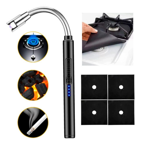 Encendedor Eléctrico Plasma + 4 Protectores P/ Hornallas 0