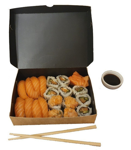 Caja Sushi Rustica Laminadas Interior. 3 Tamaños (25 C/u) 0