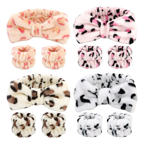 Vincha Cosmetologia +muñequeras Soft 4sets Leopard 4tonos 0