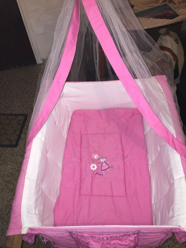 Liquido!!catre Cuna Pilim Tul Acolchado Portainfan Impecable 0