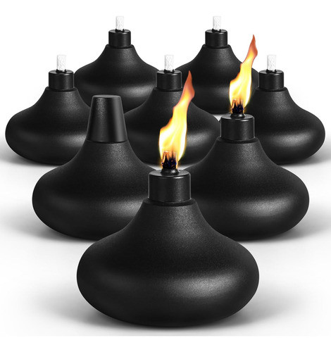 Antorcha Vela De Mesa Citronella Negro Metal 8 Unidades 0