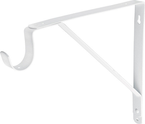 Escuadra Mensula Acero Estante 30cm Con Gancho Blanca X Par 0