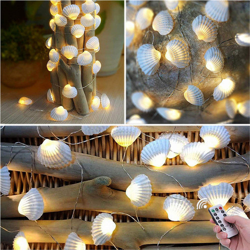 Hdnicezm Cadena De Luces Decorativas De Conchas De Playa De 0