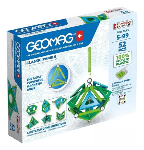 Juego De Construccion Magnetico Geomag Classic Panels 52pcs 0