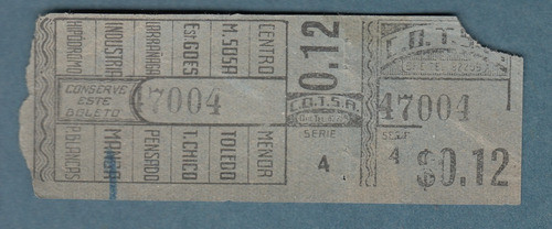 Ephemera Raro Boleto De Empresa Cotsa Omnibus Montevideo 0