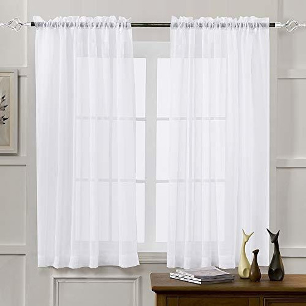 Cortinas Transparentes De Hogar Mistico Blancas De 45 Pulga 0