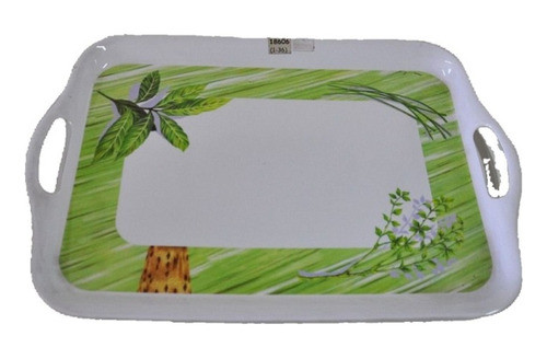 Bandeja De Plástico Rectangular Con Diseño 0