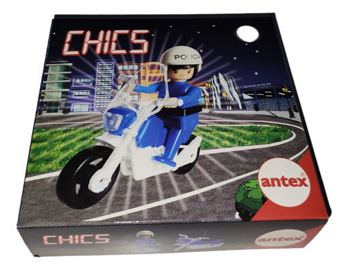 Chics Moto Policia Personaje Articulado Antex 0