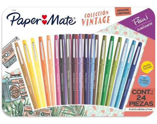 Marcador Paper Mate Vintage Flair X24 U. Punta Media 0