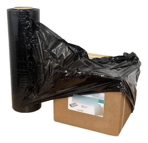 Film Stretch Negro Cubritivo Virgen 50cm 5kg X2 Rollos 0