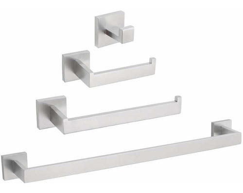 Set De 4 Accesorios Para Baño Niquel Pulido Angle Simple -8 0