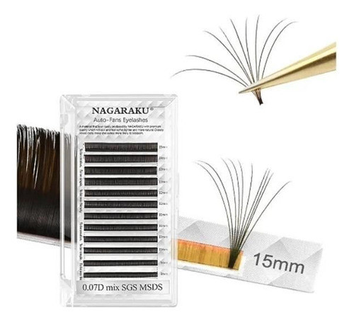 Pestañas 0.07c Mix Auto-fans Marron - Nagaraku 0
