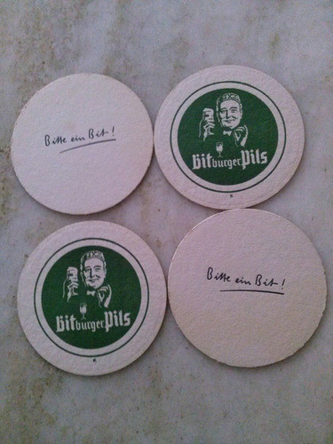 4 Posavasos Cerveza Bitburger,doble Faz 0