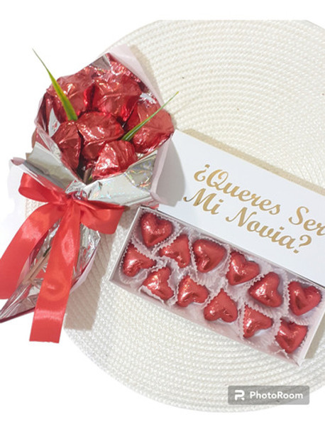 Bombones Ramo De 6 Rosas De Chocolate + Chocomensajes 0