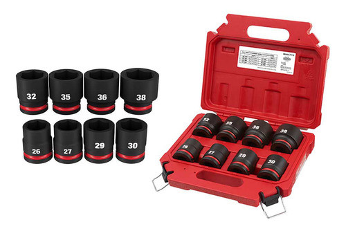 Kit Bocallave Milwaukee De Impacto Hexagonales Enc.3/4 8 Pza 0
