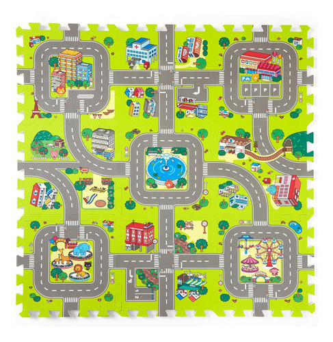 Alfombra De Juego Para Bebés De 9 Piezas Interconectable 0